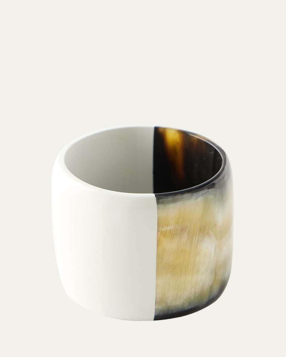 Horn & White Lacquer Napkin Ring